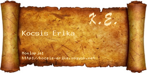 Kocsis Erika névjegykártya